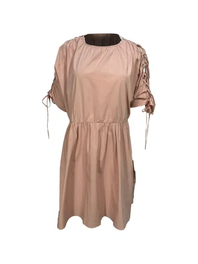 Pre-owned Red Valentino Vintage Lace-up Detail Mini Dress In Pink