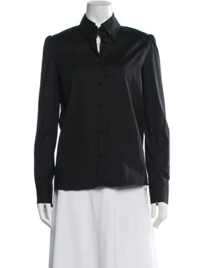 Pre-owned Red Valentino Vintage Long Sleeve Blouse In Black