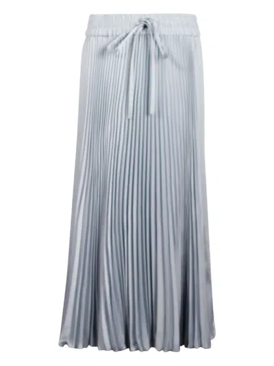 Pre-owned Red Valentino Vintage Pleated Midi Skirt In Blue