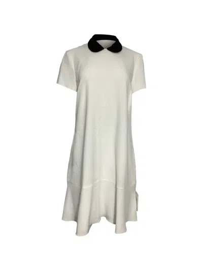 Pre-owned Red Valentino Vintage Round-collar Dress In White