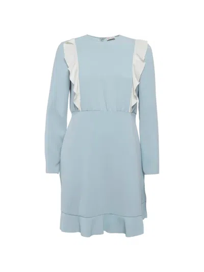 Pre-owned Red Valentino Vintage Ruffled Midi Dress In Blue