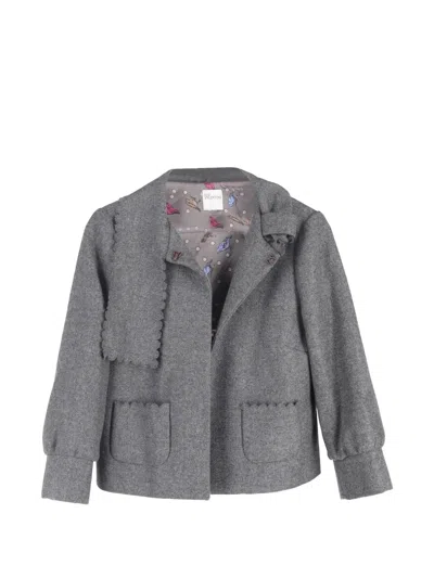 Pre-owned Red Valentino Vintage Scalloped Jacket In Gray