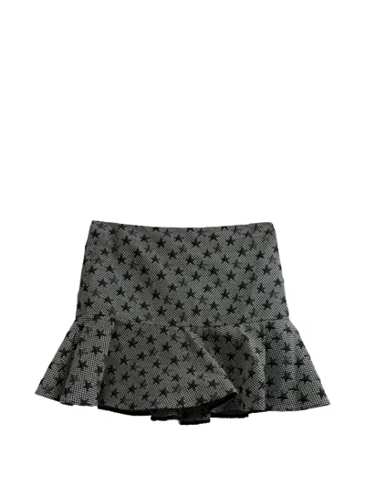 Pre-owned Red Valentino Vintage Stars Accent A-line Skirt In Gray