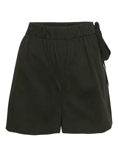 Pre-owned Red Valentino Vintage Tie-waist Shorts In Black