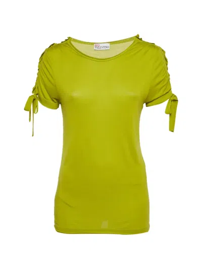 Pre-owned Red Valentino Vintage Tie-detail T-shirt In Green