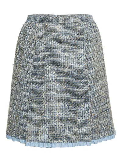 Pre-owned Red Valentino Vintage Tweed Skirt In Blue