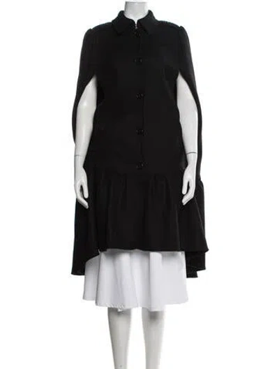 Pre-owned Red Valentino Virgin Wool Cape W/ Tags In Black