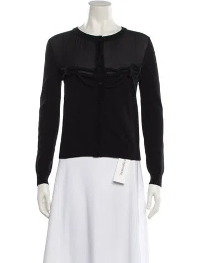 Pre-owned Red Valentino Virgin Wool Crew Neck Sweater In Black