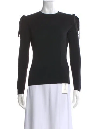 Pre-owned Red Valentino Virgin Wool Crew Neck Sweater In Black