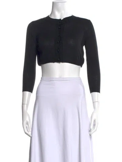 Pre-owned Red Valentino Virgin Wool Crew Neck Sweater In Black