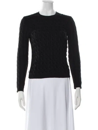 Pre-owned Red Valentino Virgin Wool Crew Neck Sweater In Black
