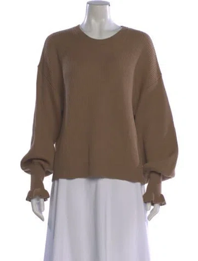 Pre-owned Red Valentino Virgin Wool Crew Neck Sweater In Brown