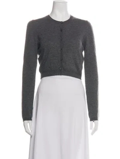 Pre-owned Red Valentino Virgin Wool Crew Neck Sweater In Gray