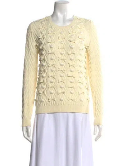 Pre-owned Red Valentino Virgin Wool Crew Neck Sweater In Neutrals