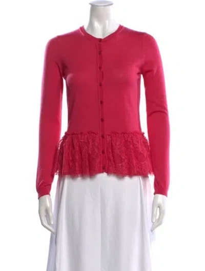 Pre-owned Red Valentino Virgin Wool Crew Neck Sweater In Pink