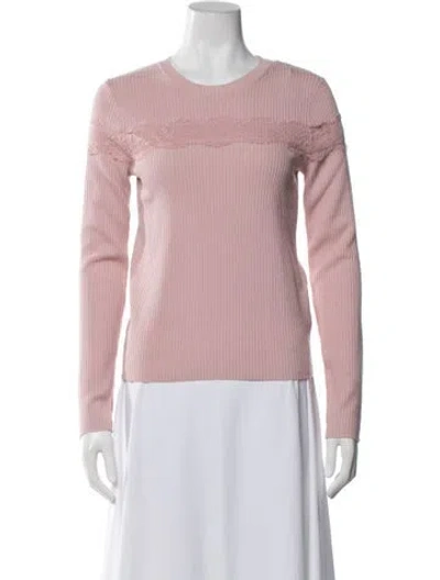 Pre-owned Red Valentino Virgin Wool Crew Neck Sweater W/ Tags In Pink