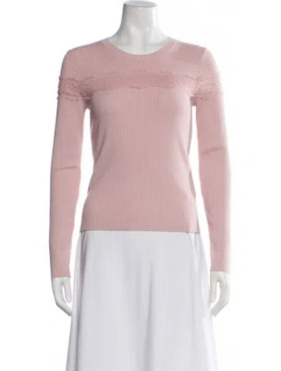 Pre-owned Red Valentino Virgin Wool Crew Neck Sweater W/ Tags In Pink