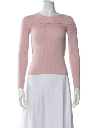 Pre-owned Red Valentino Virgin Wool Crew Neck Sweater W/ Tags In Pink/purple