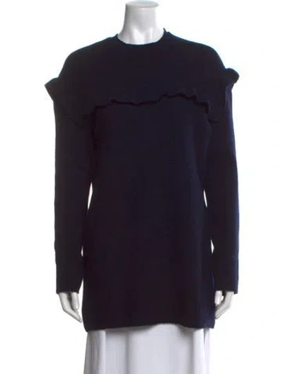 Pre-owned Red Valentino Virgin Wool Crew Neck Top In Black
