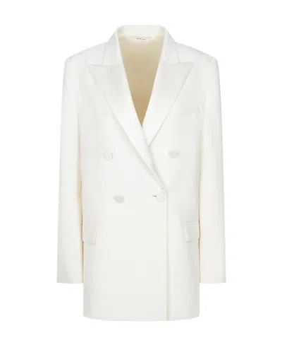 Red Valentino Virgin Wool Double-breasted Coat In White