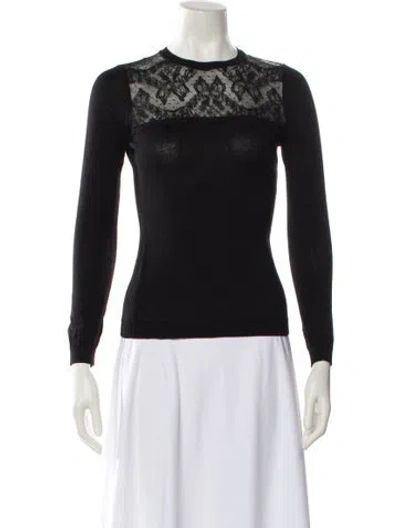 Pre-owned Red Valentino Virgin Wool Graphic Print Sweater In Black