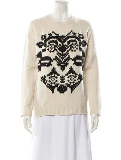 Pre-owned Red Valentino Virgin Wool Graphic Print Sweater In Neutral