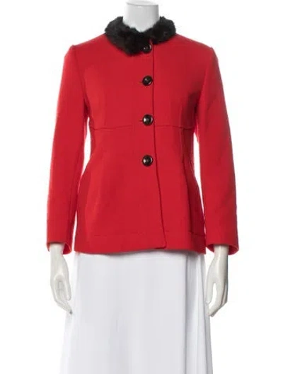 Pre-owned Red Valentino Virgin Wool Jacket In Red