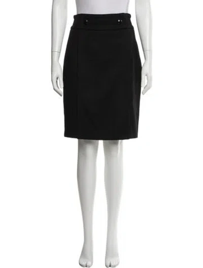 Pre-owned Red Valentino Virgin Wool Knee-length Skirt In Black