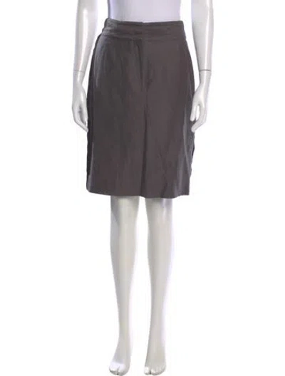Pre-owned Red Valentino Virgin Wool Knee-length Skirt In Gray