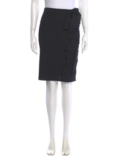 Pre-owned Red Valentino Virgin Wool Knee-length Skirt In Gray