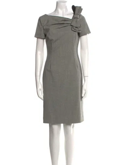 Pre-owned Red Valentino Virgin Wool Mini Dress In Black