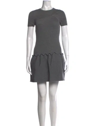 Pre-owned Red Valentino Virgin Wool Mini Dress In Grey