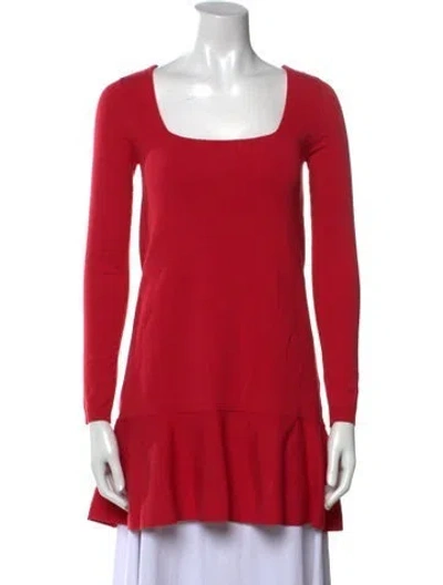 Pre-owned Red Valentino Virgin Wool Mini Dress In Red