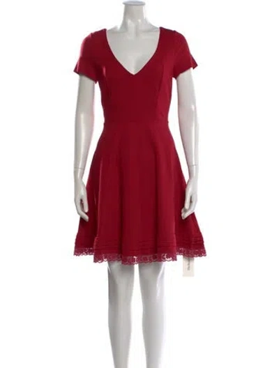 Pre-owned Red Valentino Virgin Wool Mini Dress In Red