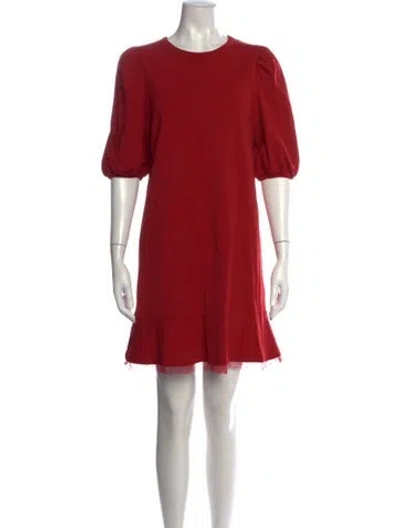 Pre-owned Red Valentino Virgin Wool Mini Dress In Red