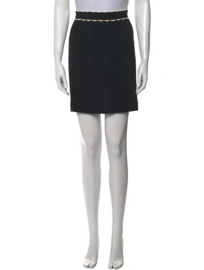 Pre-owned Red Valentino Virgin Wool Mini Skirt In Black