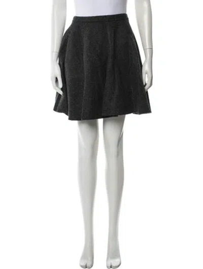 Pre-owned Red Valentino Virgin Wool Mini Skirt In Gray
