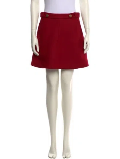 Pre-owned Red Valentino Virgin Wool Mini Skirt In Red