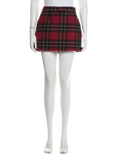 Pre-owned Red Valentino Virgin Wool Mini Skirt In Red