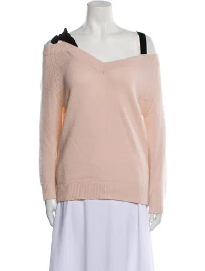 Pre-owned Red Valentino Virgin Wool Mock Neck Sweater In Pink