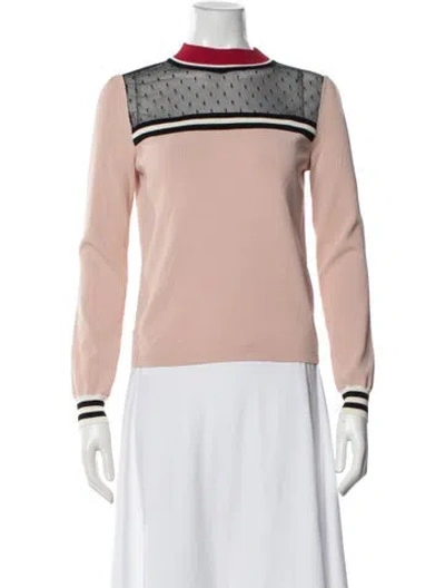 Pre-owned Red Valentino Virgin Wool Mock Neck Sweater In Pink
