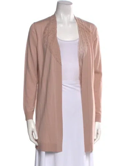 Pre-owned Red Valentino Virgin Wool Open Front Sweater In Neutral