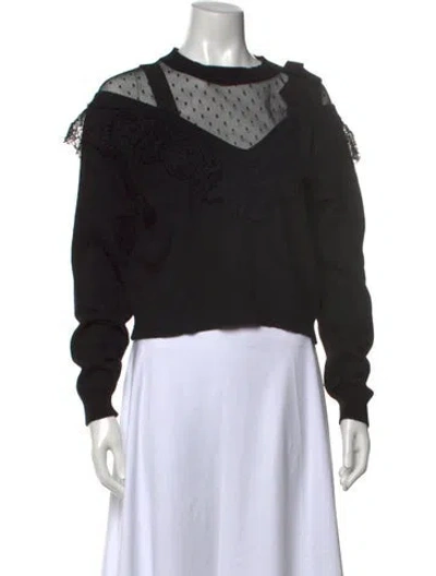 Pre-owned Red Valentino Virgin Wool Polka Dot Print Sweater In Black