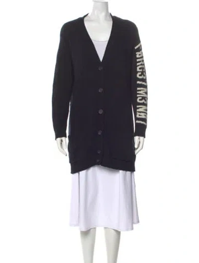 Pre-owned Red Valentino Virgin Wool Printed Sweater In Blue