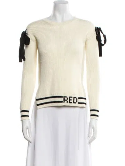 Pre-owned Red Valentino Virgin Wool Printed Sweater W/ Tags