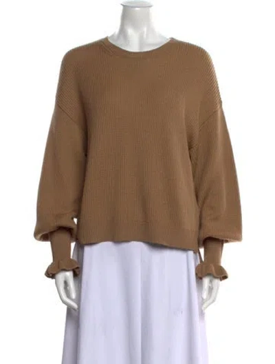 Pre-owned Red Valentino Virgin Wool Scoop Neck Sweater In Brown