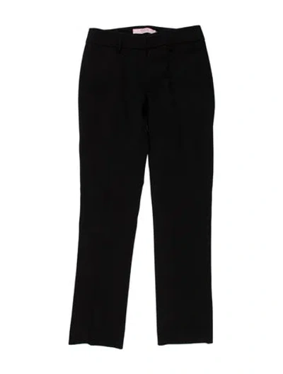Pre-owned Red Valentino Virgin Wool Straight Leg Pants In Black