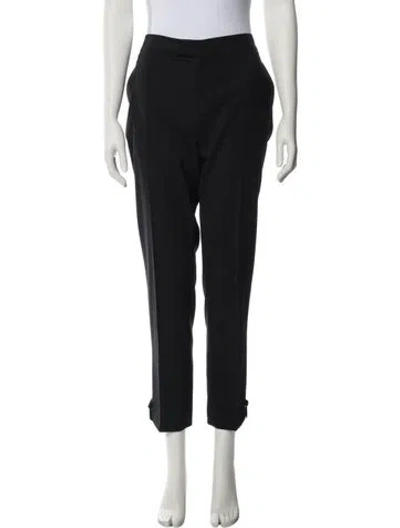 Pre-owned Red Valentino Virgin Wool Straight Leg Pants In Black