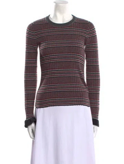 Pre-owned Red Valentino Virgin Wool Striped Sweater In Gray