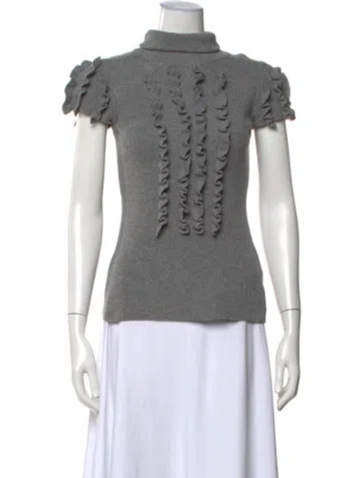 Pre-owned Red Valentino Virgin Wool Turtleneck Top In Gray